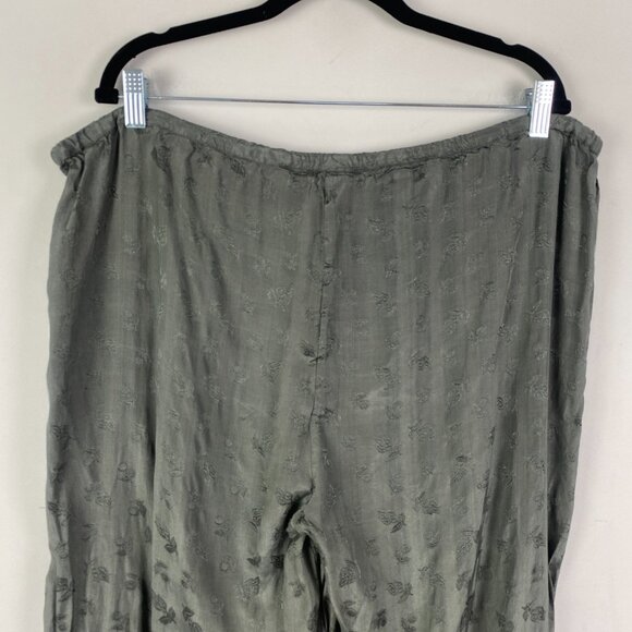 April Cornell Pants Womens Size M Floral Straight Leg Drawstring Sage Green - Picture 5 of 8